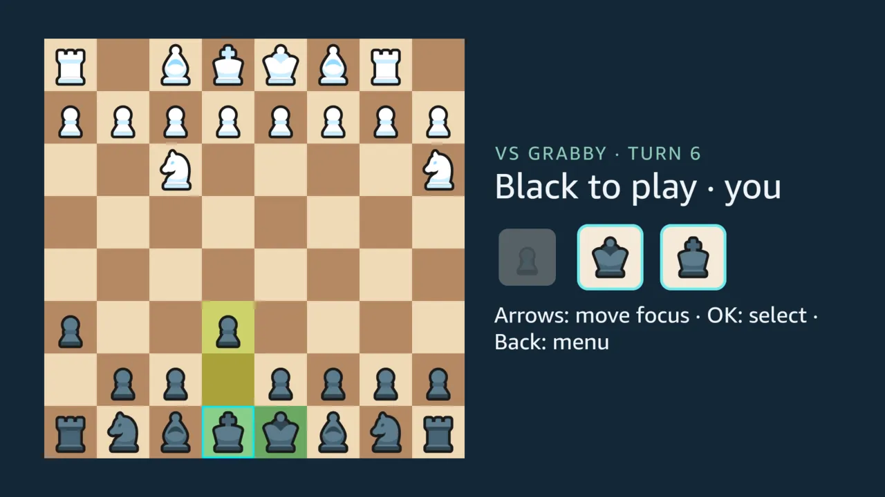 Playing Black against Grabby, with the board turned so that Black is at the bottom